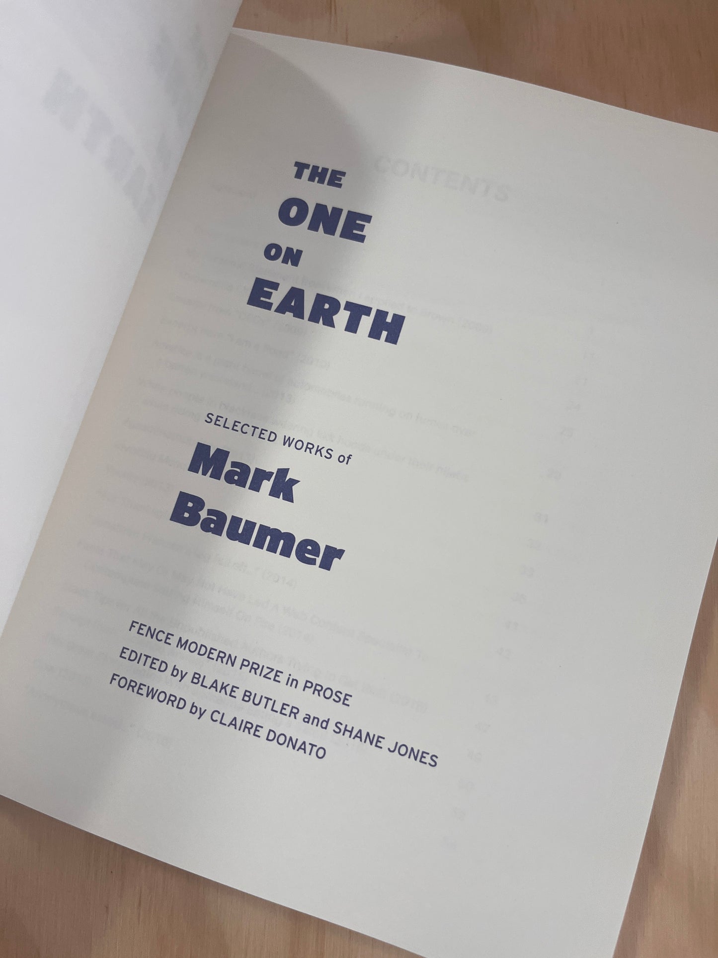 The One on Earth: Selected Works of Mark Baumer
