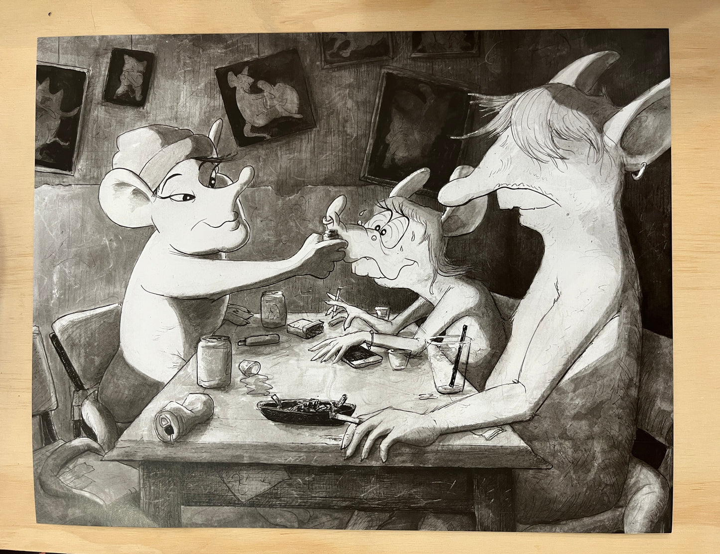 Philip de Goya Rats (at a table) Print