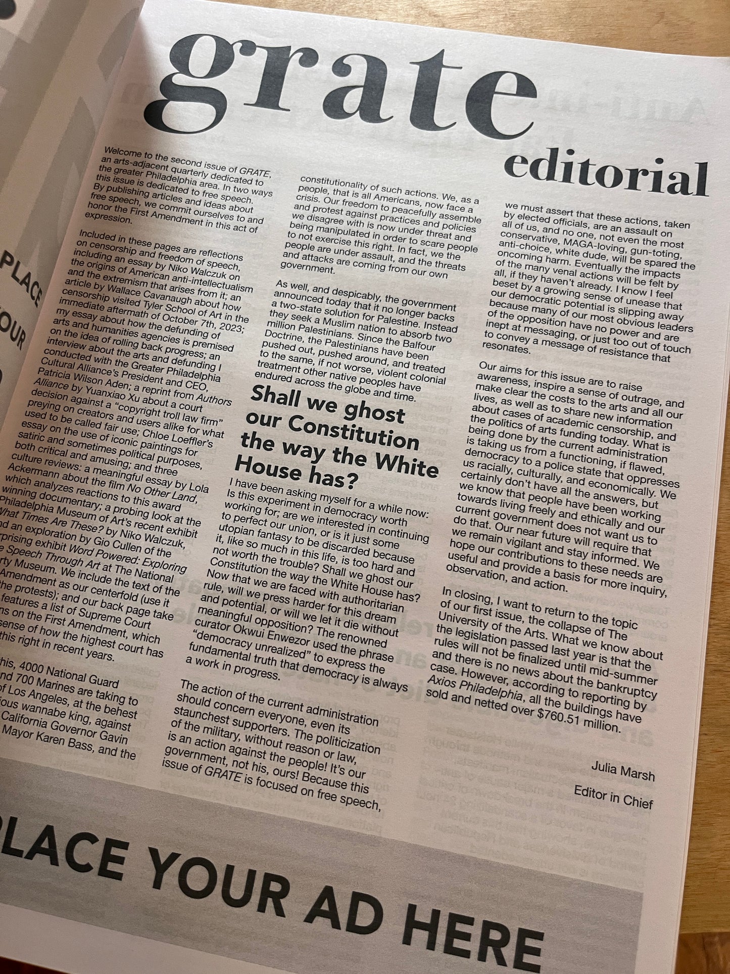 GRATE Magazine An Arts Adjacent Quarterly Vol. 01 No. 02 June 2025