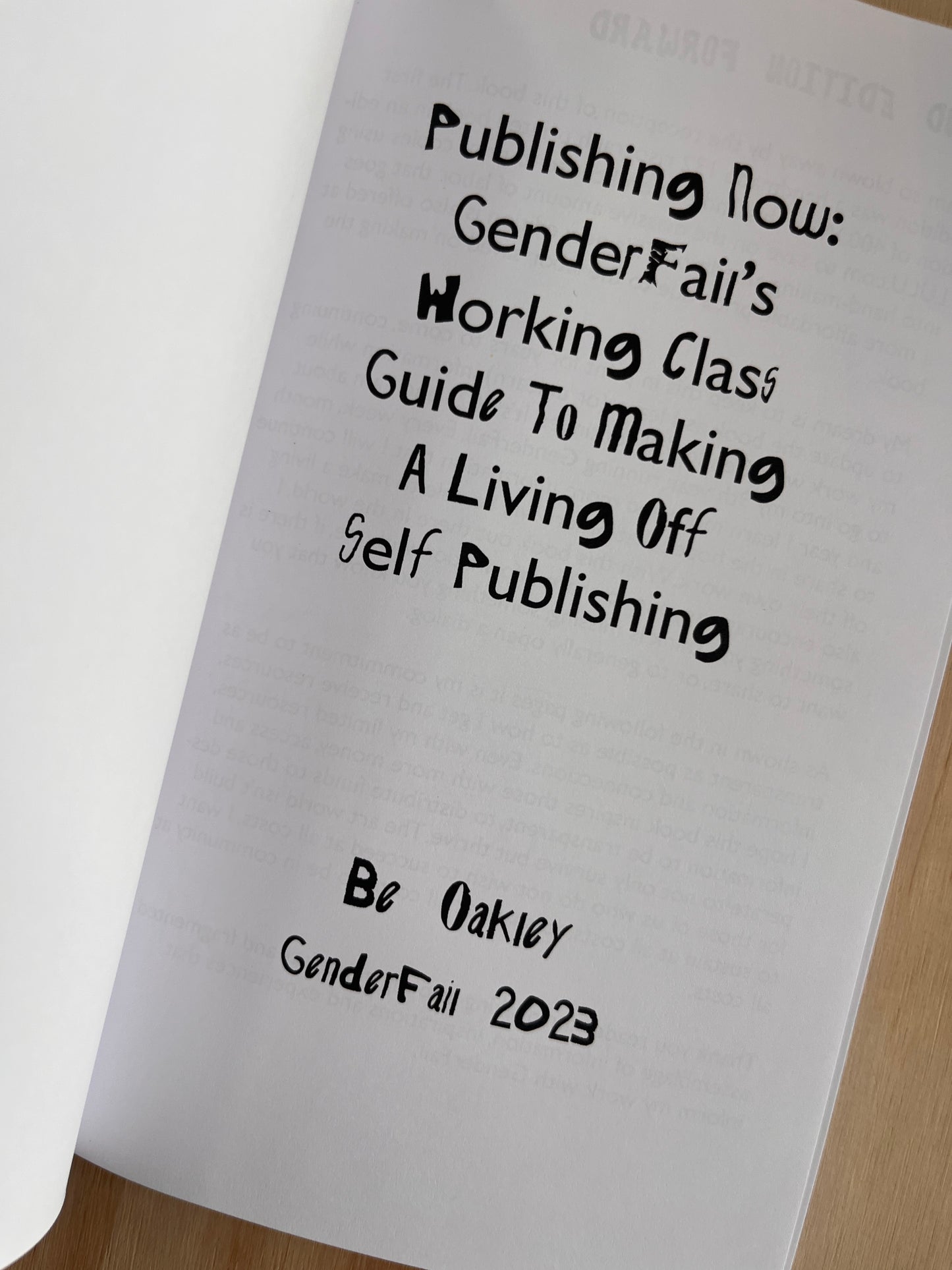 Publishing now: GenderFail’s working class guide to making a living off self publishing 2nd Edition