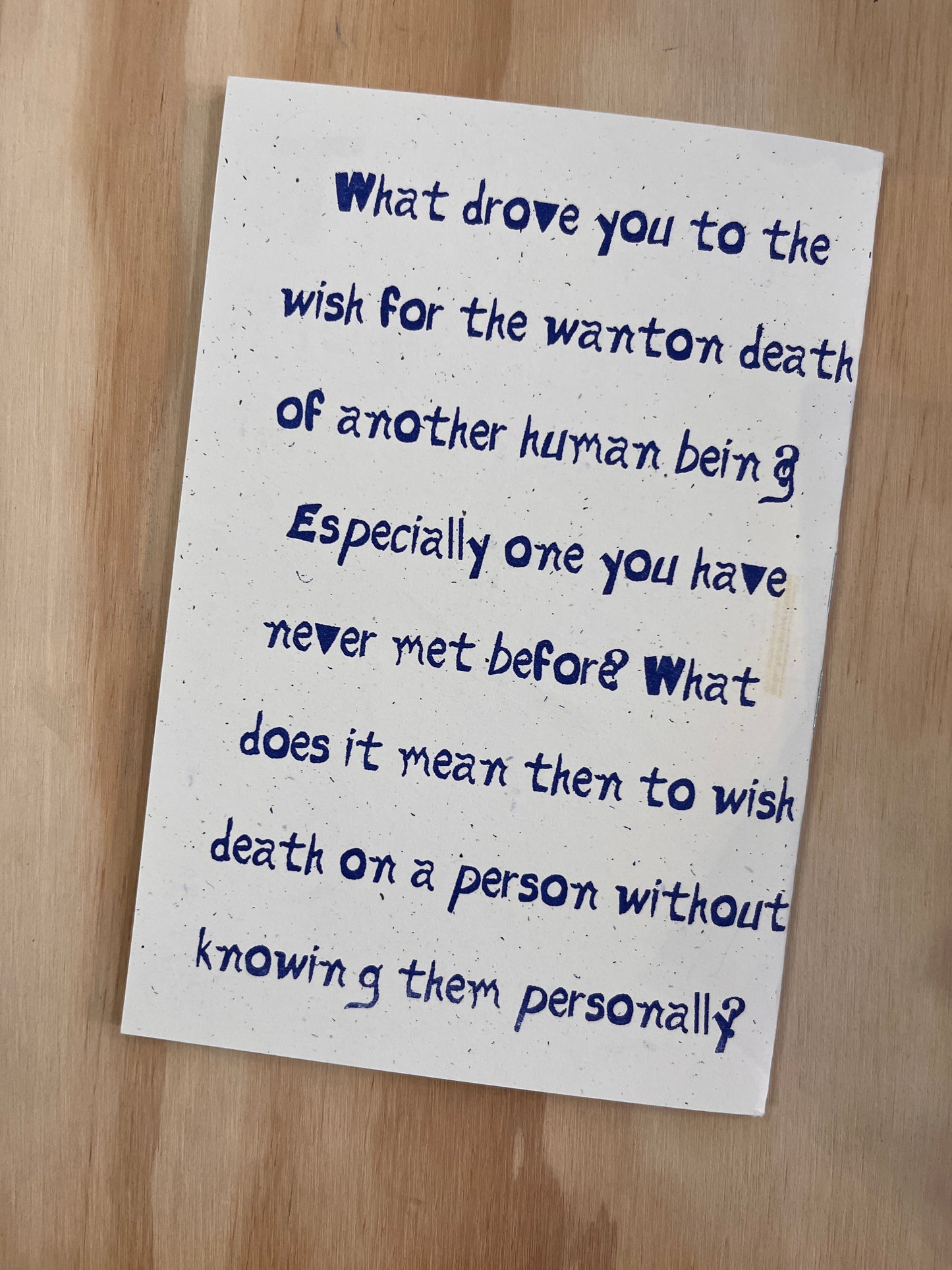 Against The Death Wish, in a death obsessed world