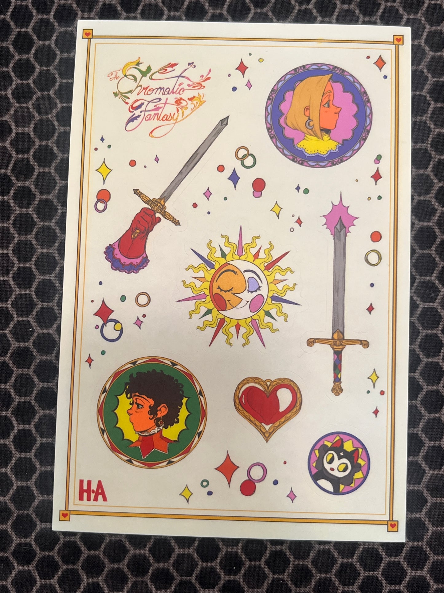 The Chromatic Fantasy sticker sheet
