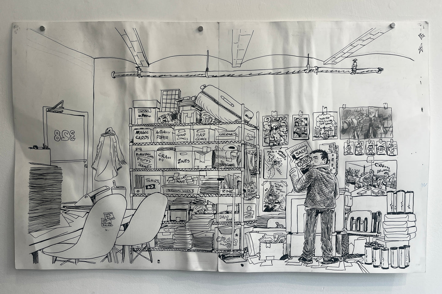 Andrew Alexander Original Art Front and Back cover for "Caught Lookin #1"