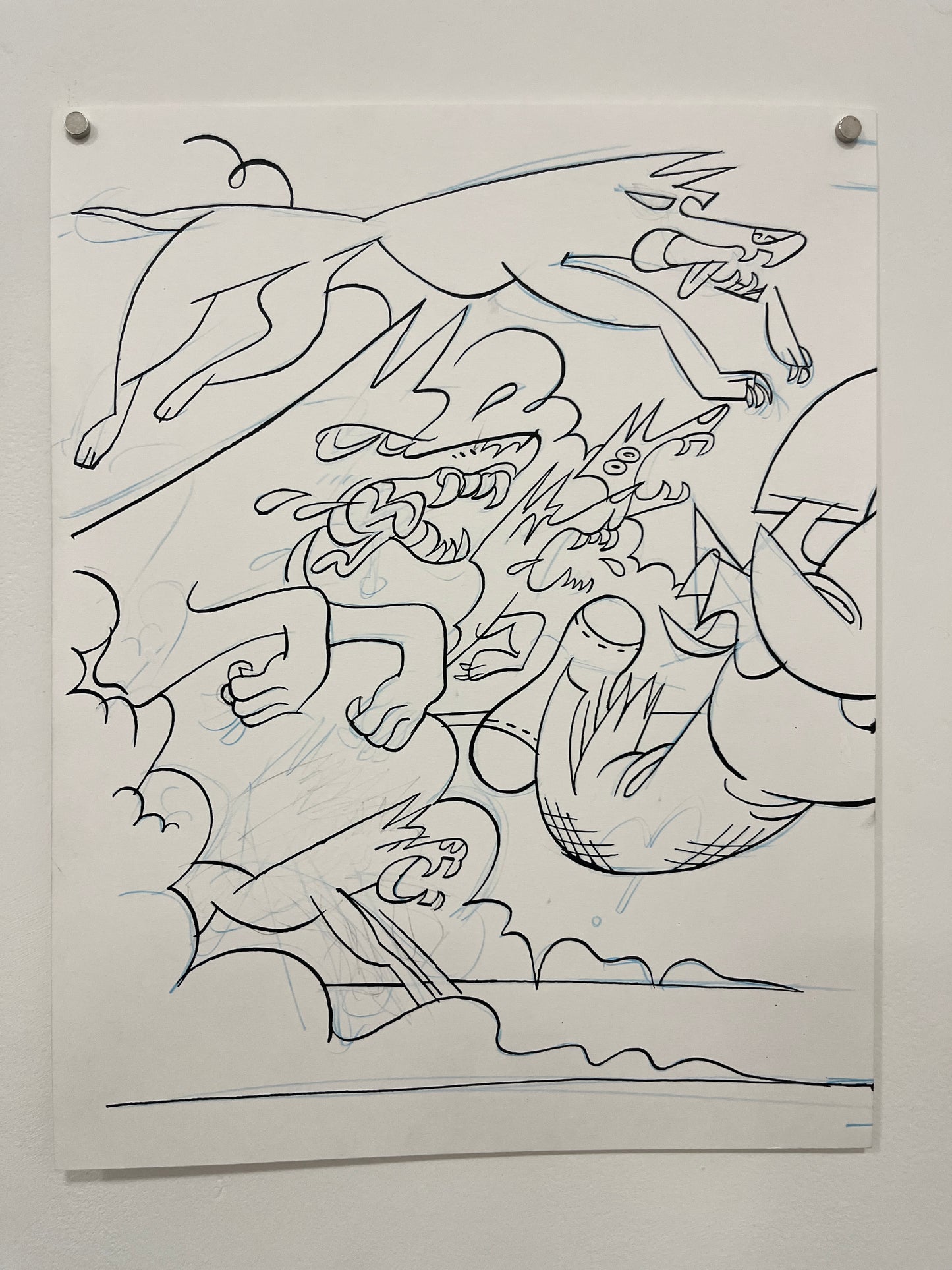 Max Huffman Dogtangle Originals Running Man Two Page Spread 11x14"