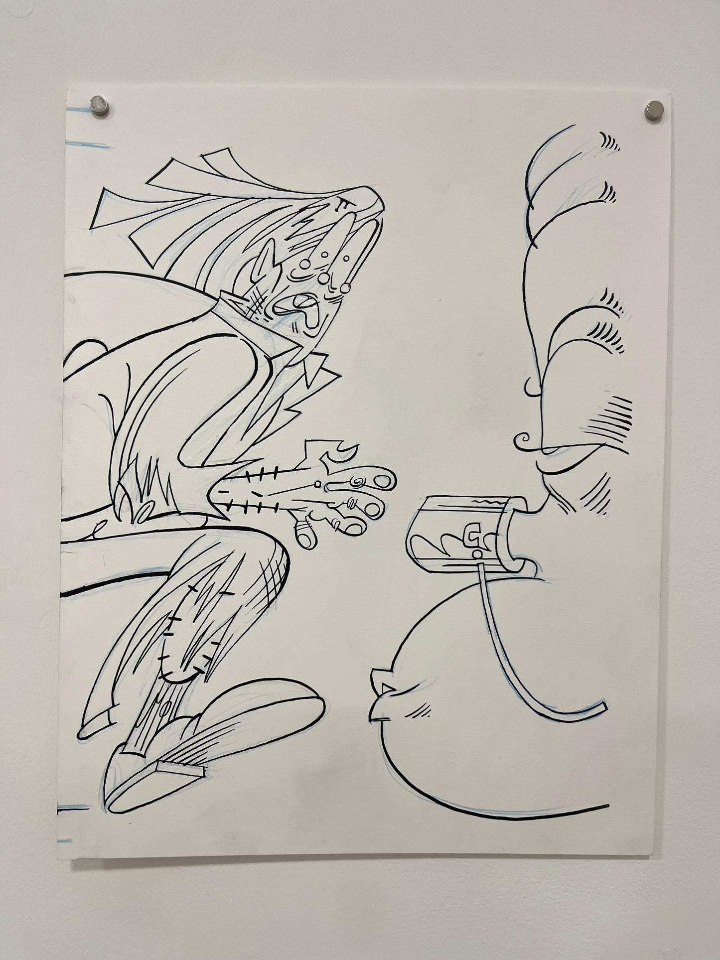 Max Huffman Dogtangle Originals Running Man Two Page Spread 11x14"