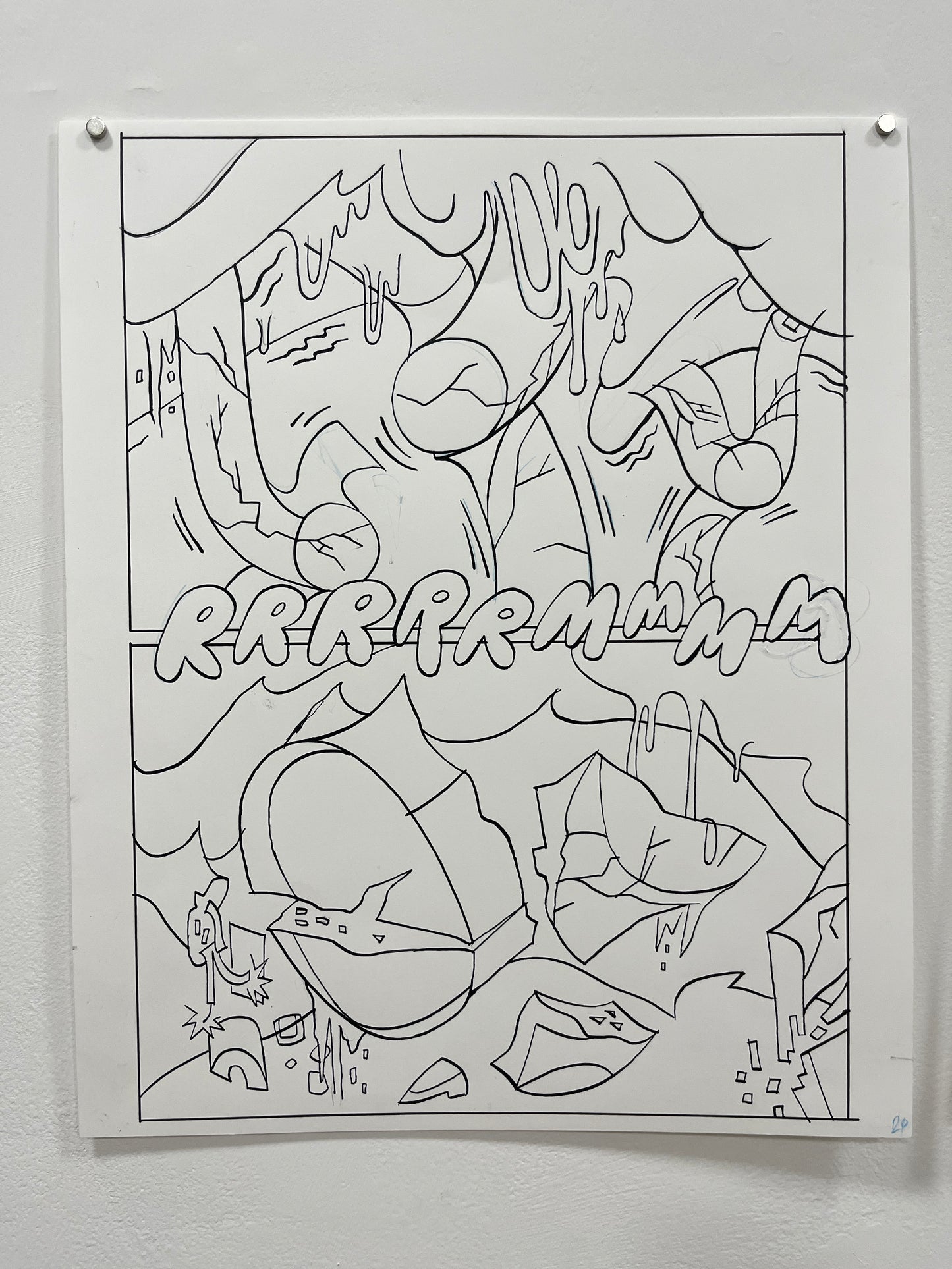 Max Huffman Dogtangle Originals Crumbling Towers Two Page Spread 14x17"