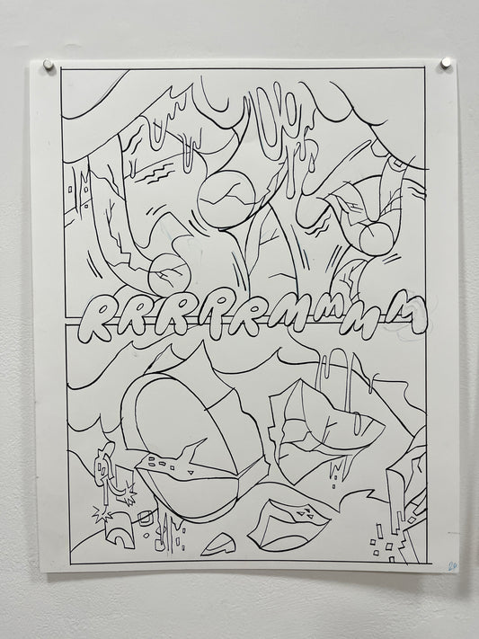 Max Huffman Dogtangle Originals Crumbling Towers Two Page Spread 14x17"