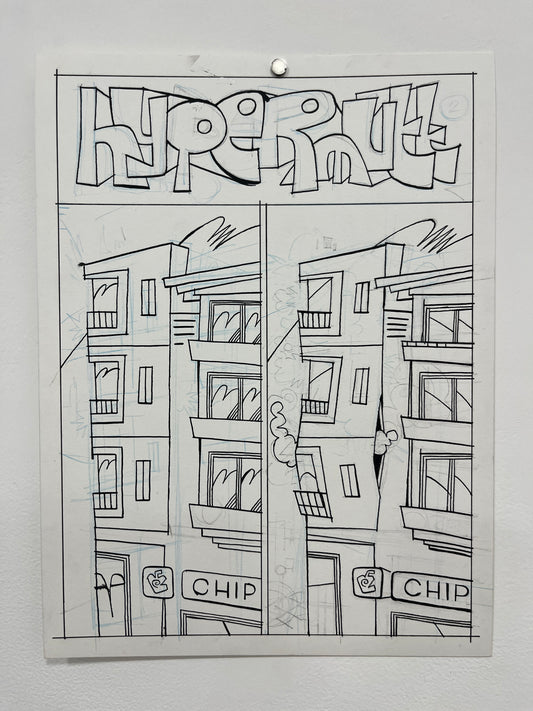 Max Huffman Dogtangle Originals Building Demolition Three Page Spread 9x12"