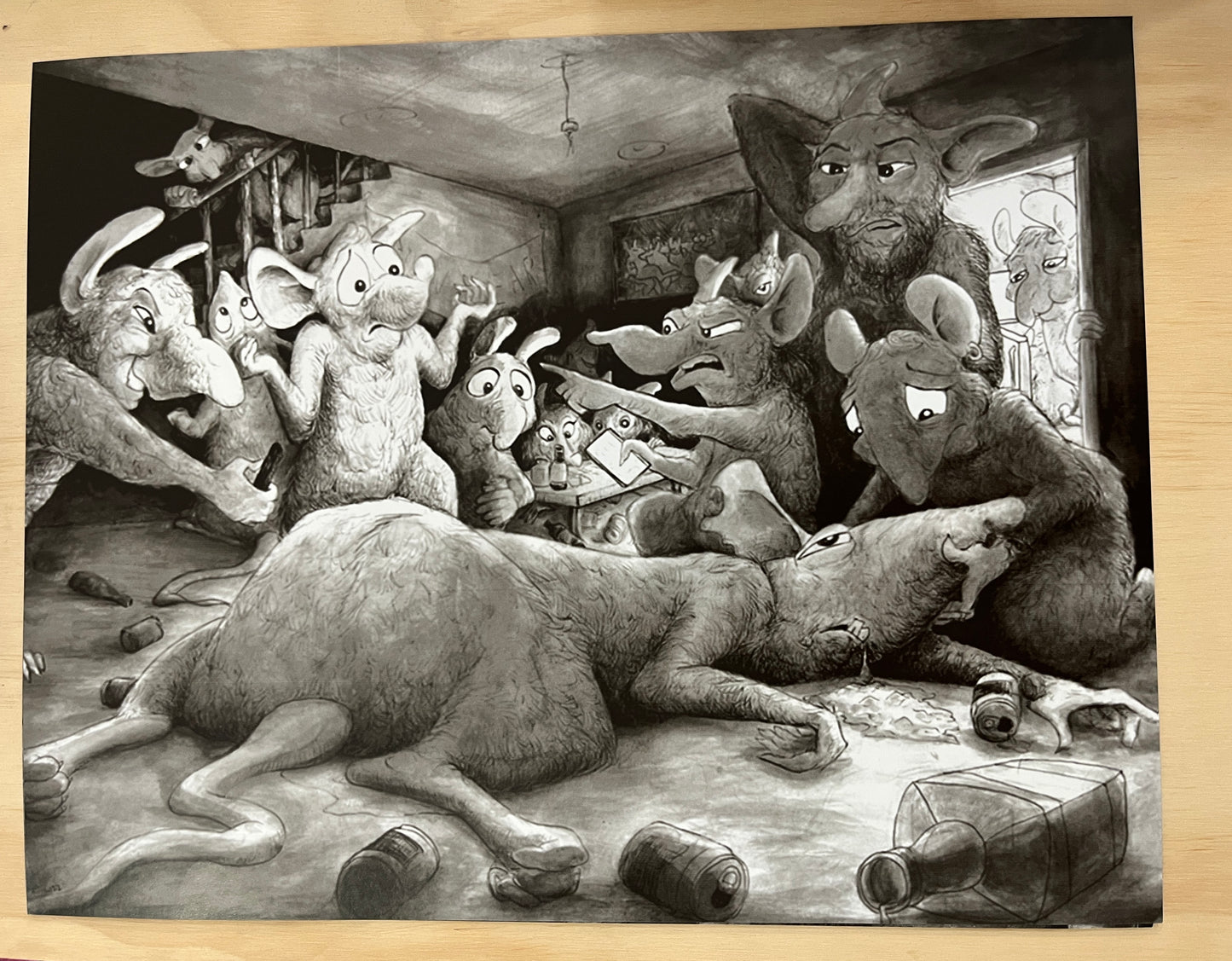 Philip de Goya Rat Fight print