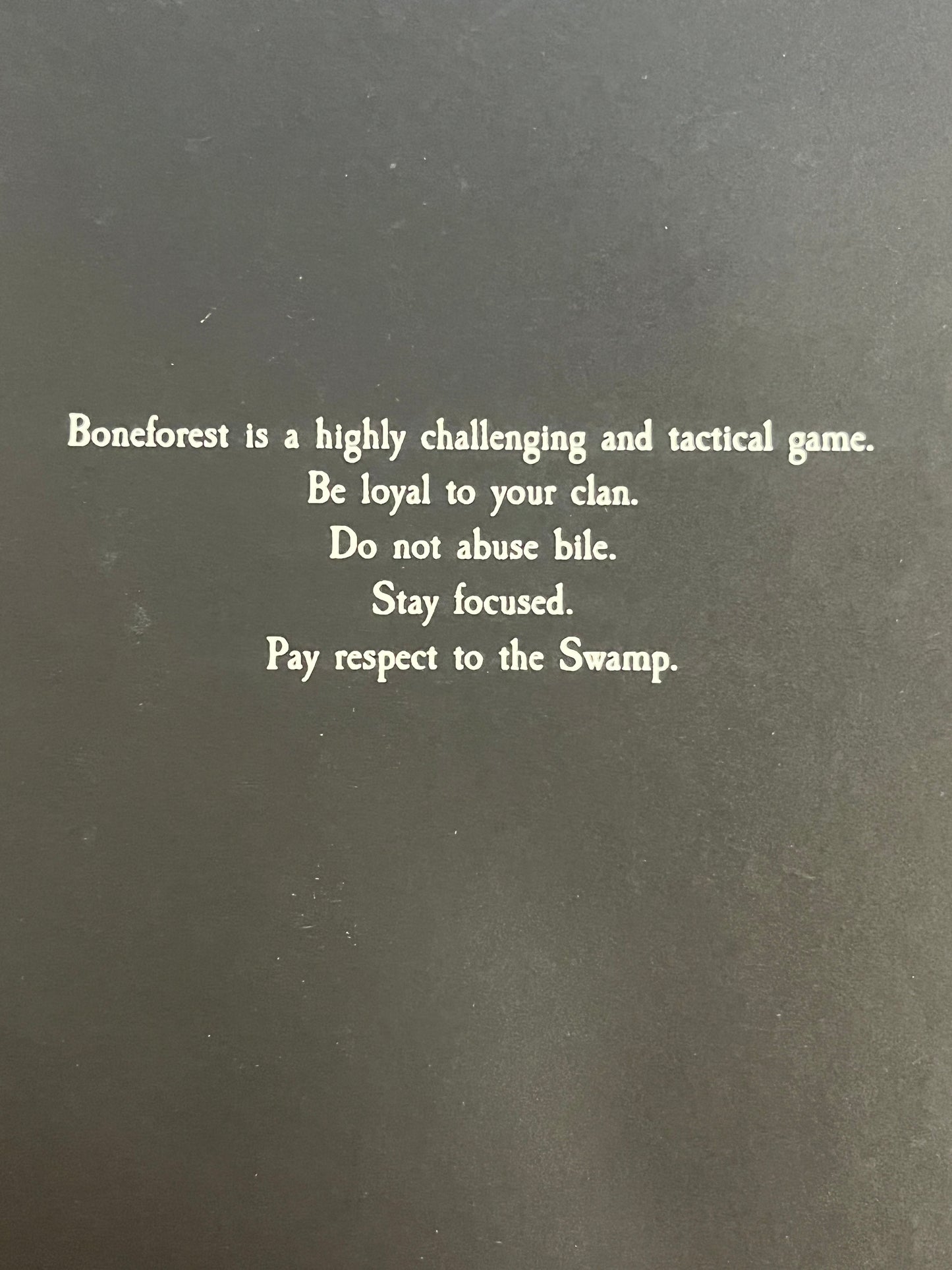 Boneforest Rule Book