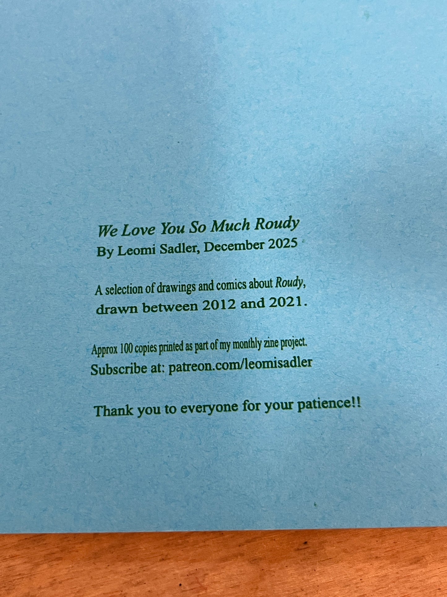 Leomi Sadler Monthly Zine: December