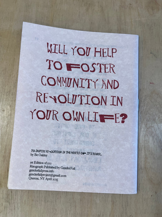 To inspire a revolution in the hearts of its reader by Be Oakley