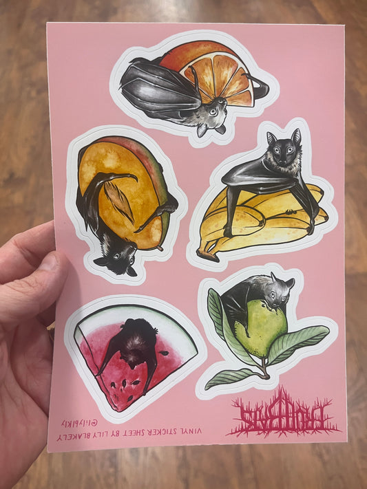 Fruit Bats Sticker Sheet