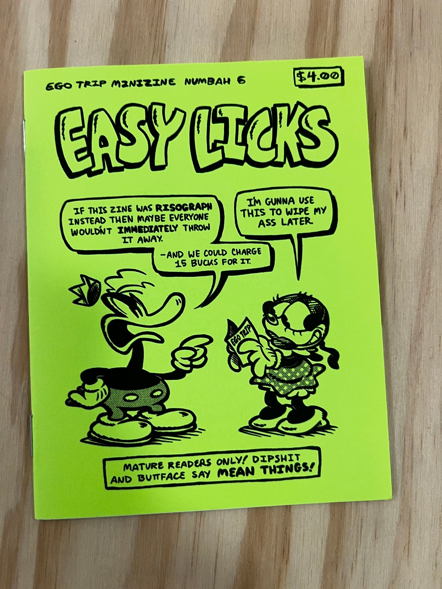 Easy Licks- 4.25"x5.5" Ego Trip Mini Comix Zine