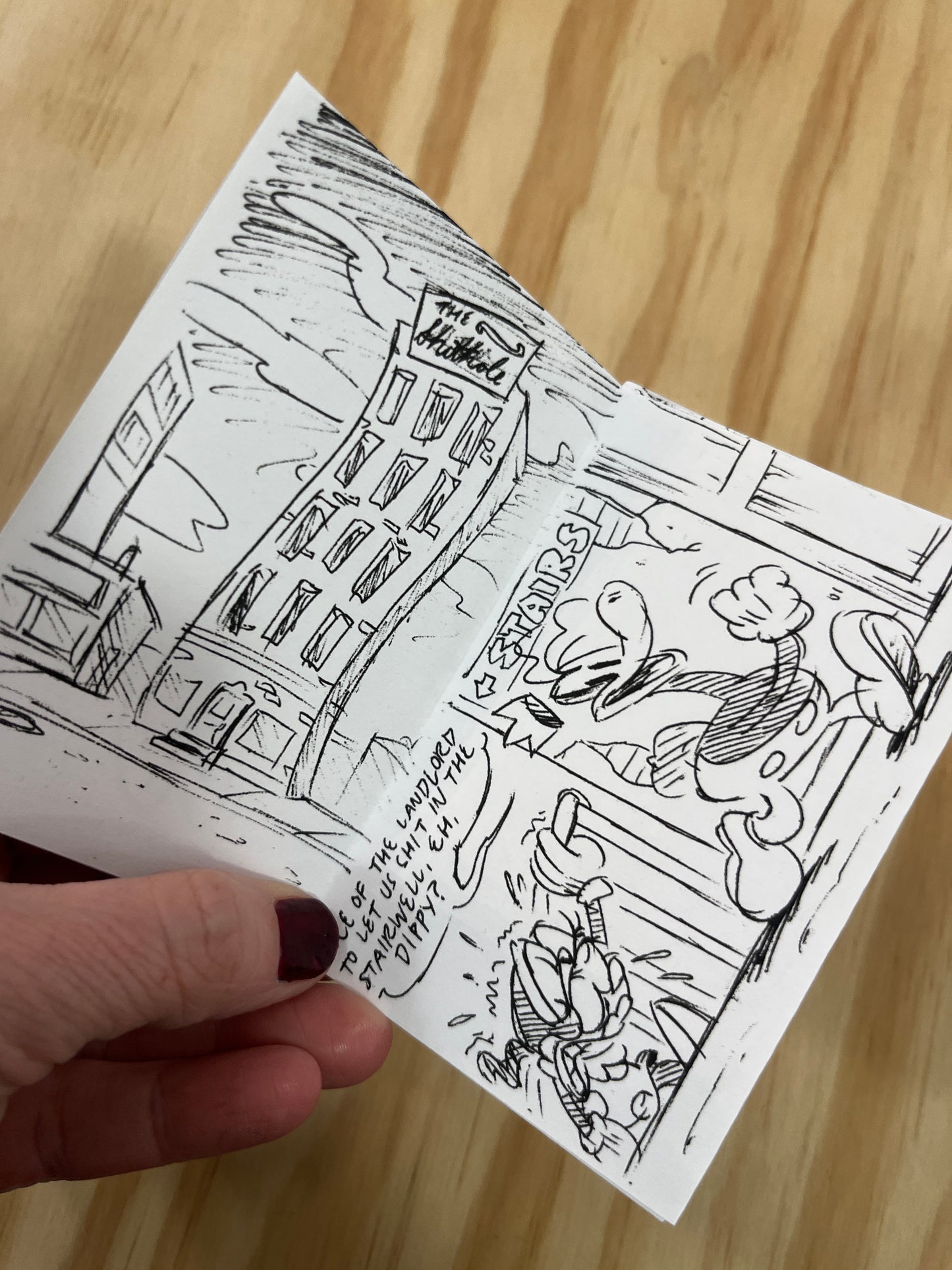 "Dippy & Buttface GET EVICTED!" 3"x4" Ego Trip Comix Zine
