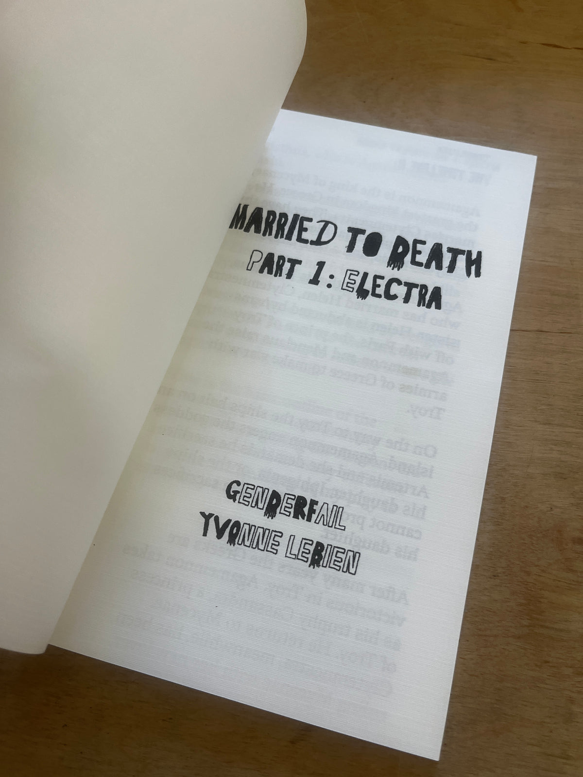 Married to Death Part 1: Electra by Yvonne LeBien