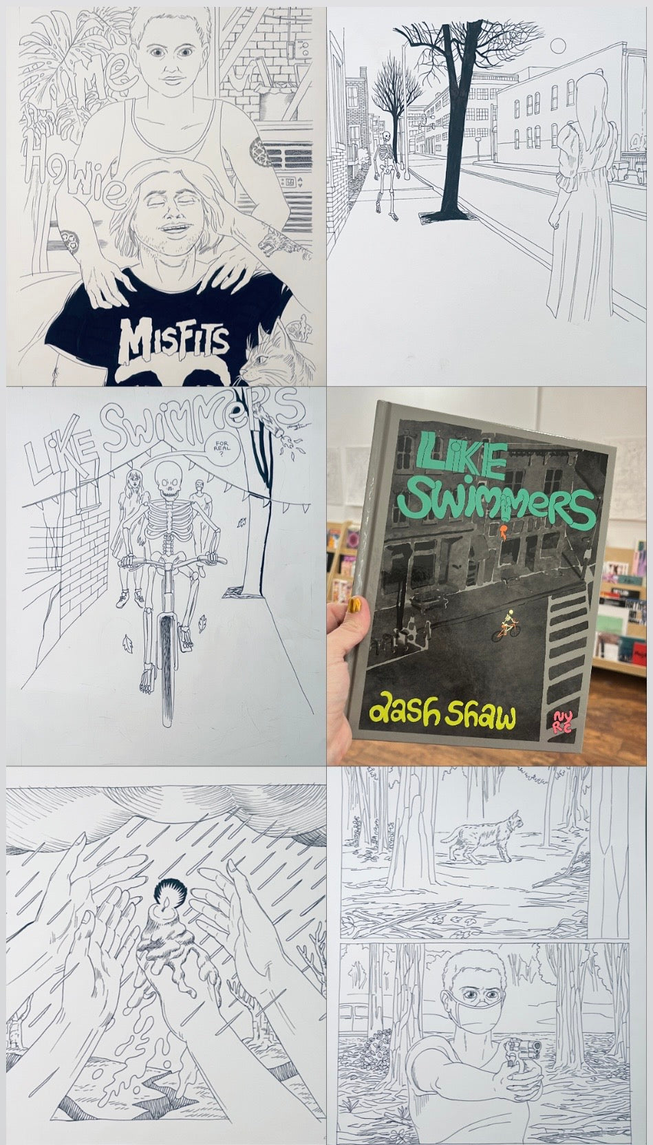 DASH SHAW ORIGINAL PAGES FROM LIKE SWIMMERS et. al