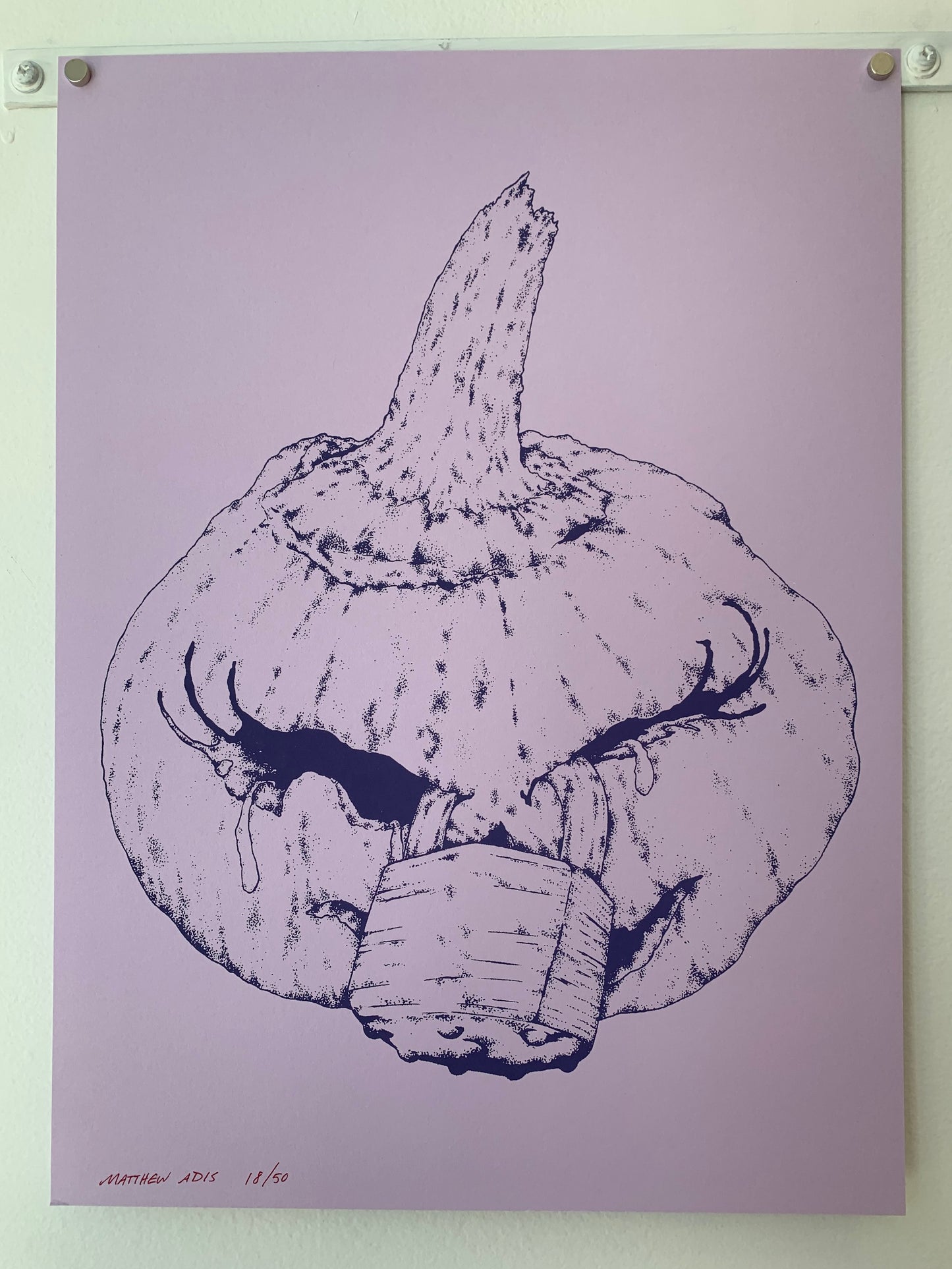 Matthew Addis Riso Print (Pumpkin with Lock)
